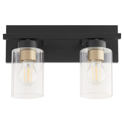 2 Light Bathroom Vanity Light, Matte Black