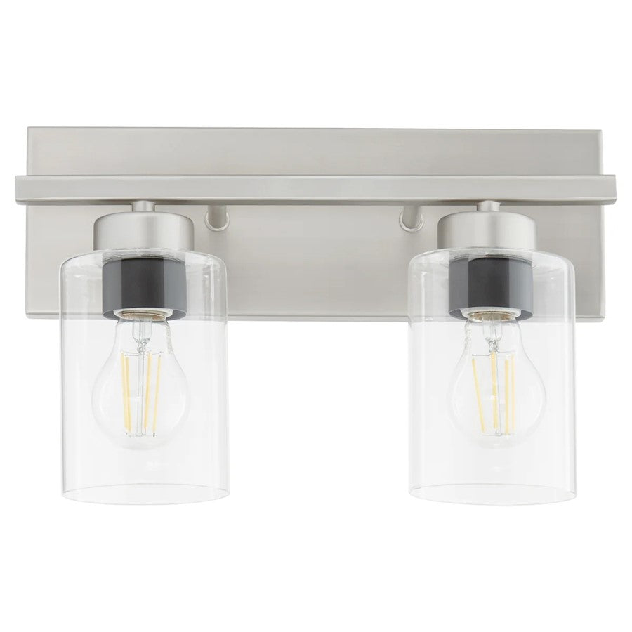 2 Light Bathroom Vanity Light, Satin Nickel