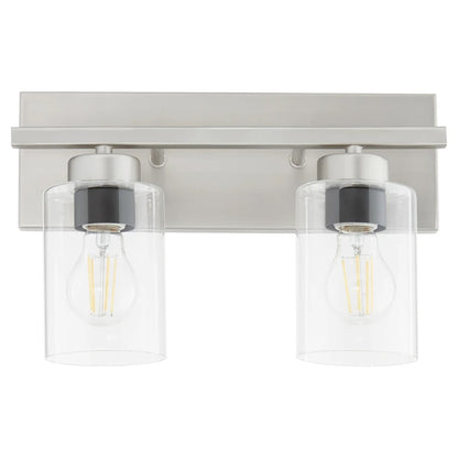 2 Light Bathroom Vanity Light, Satin Nickel
