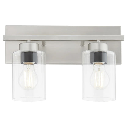 2 Light Bathroom Vanity Light, Satin Nickel