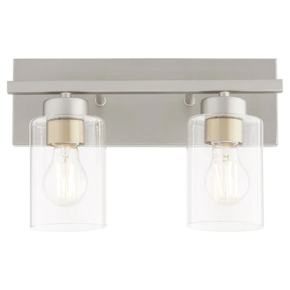 2 Light Bathroom Vanity Light, Satin Nickel