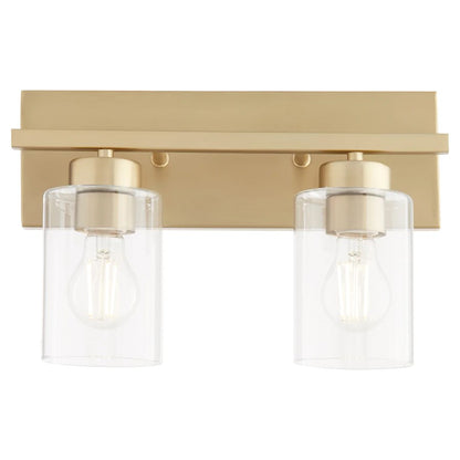 2 Light Bathroom Vanity Light, Aged Brass