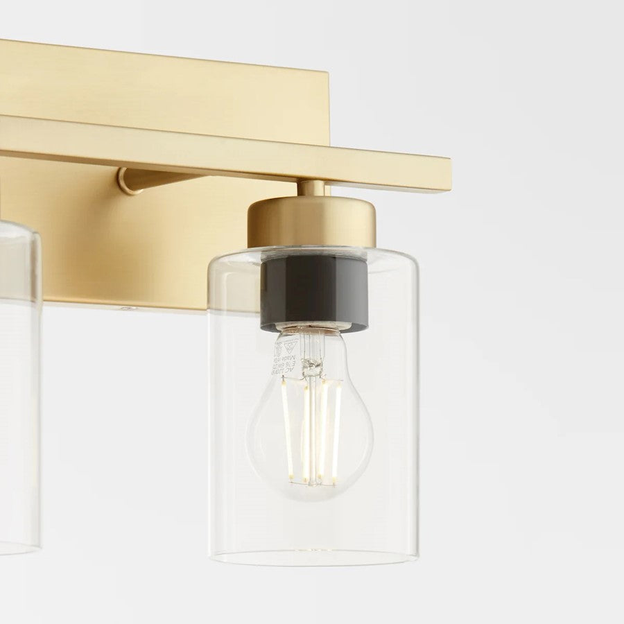 2 Light Bathroom Vanity Light, Aged Brass