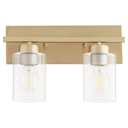 2 Light Bathroom Vanity Light, Aged Brass