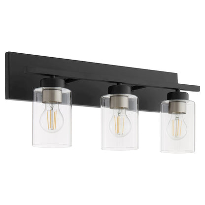 3 Light Bathroom Vanity Light, Matte Black