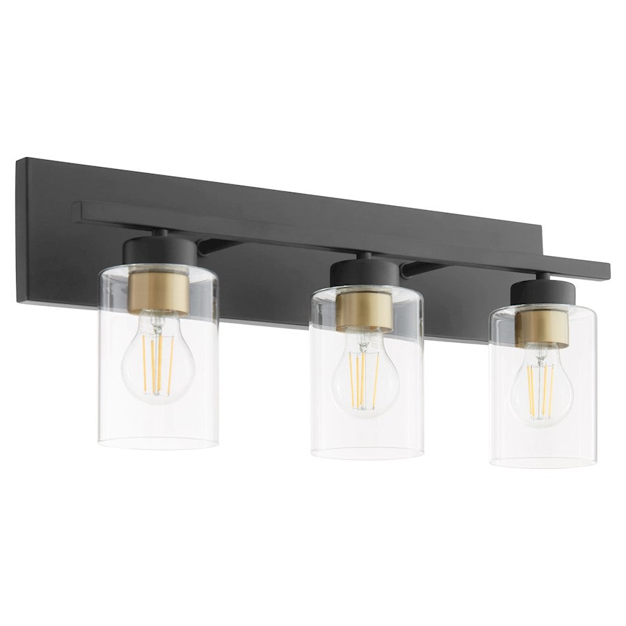 3 Light Bathroom Vanity Light, Matte Black