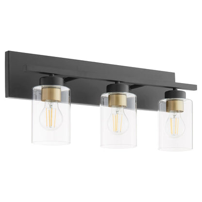 3 Light Bathroom Vanity Light, Matte Black