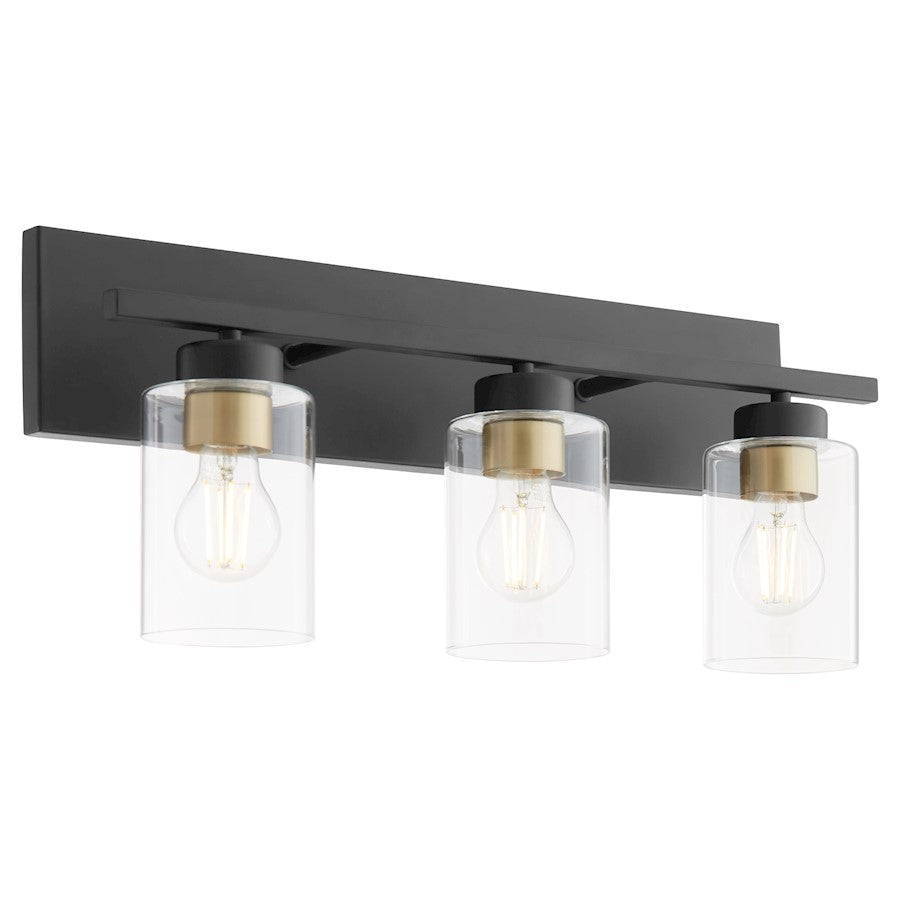 3 Light Bathroom Vanity Light, Matte Black