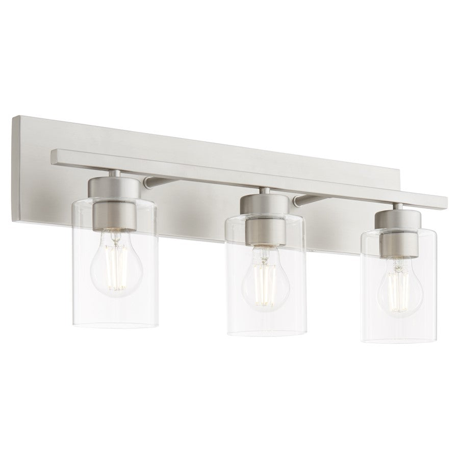 3 Light Bathroom Vanity Light, Satin Nickel