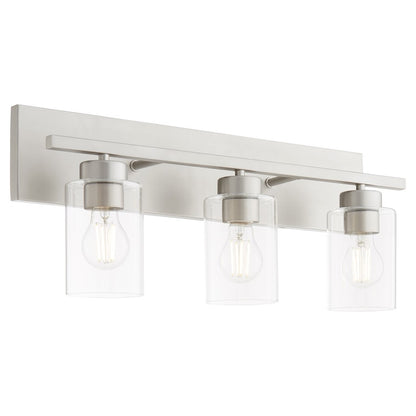3 Light Bathroom Vanity Light, Satin Nickel