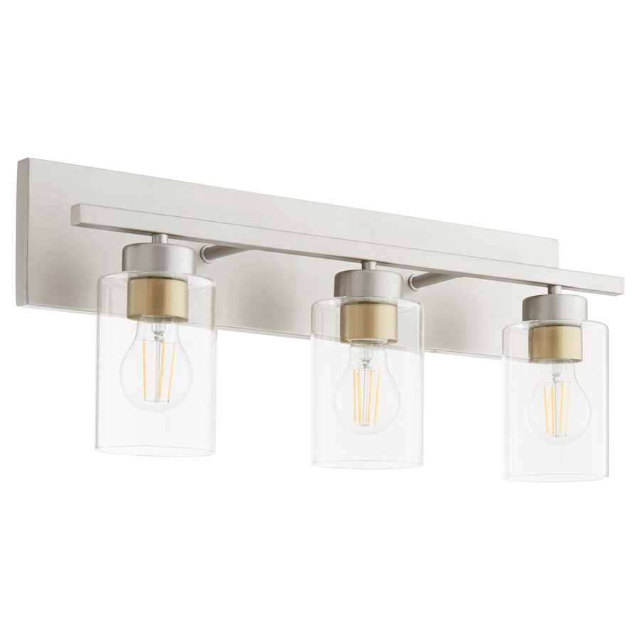 3 Light Bathroom Vanity Light, Satin Nickel