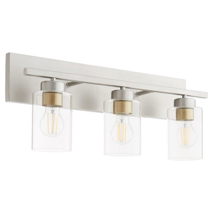 3 Light Bathroom Vanity Light, Satin Nickel
