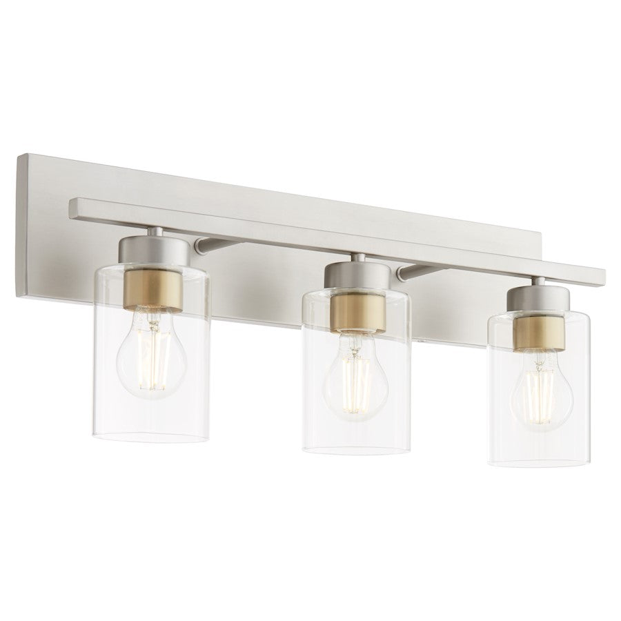 3 Light Bathroom Vanity Light, Satin Nickel