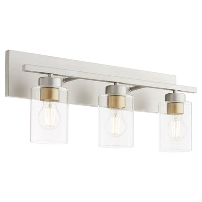 3 Light Bathroom Vanity Light, Satin Nickel