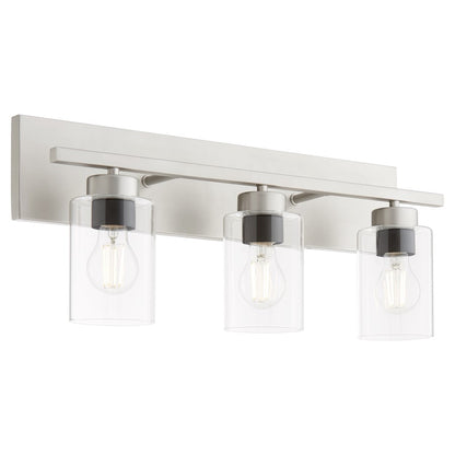 3 Light Bathroom Vanity Light, Satin Nickel
