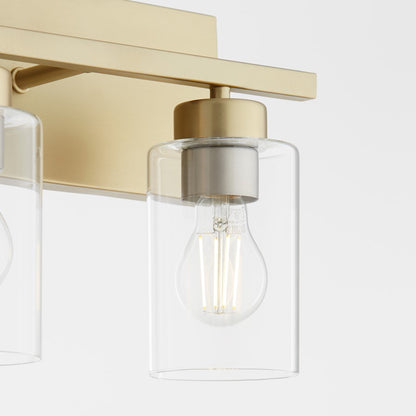 3 Light Bathroom Vanity Light, Aged Brass