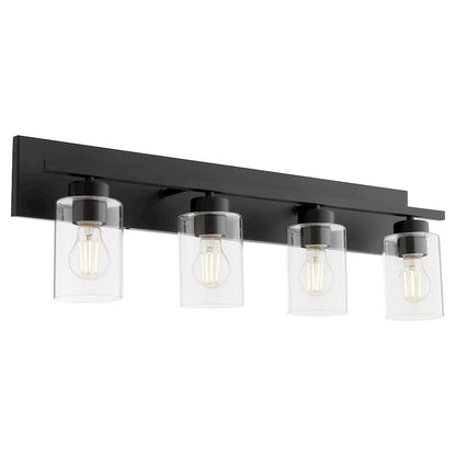 4 Light Bathroom Vanity Light, Matte Black