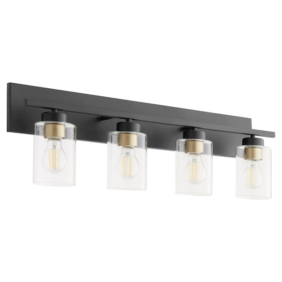 4 Light Bathroom Vanity Light, Matte Black