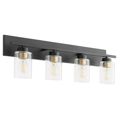 4 Light Bathroom Vanity Light, Matte Black