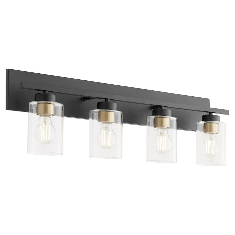 4 Light Bathroom Vanity Light, Matte Black