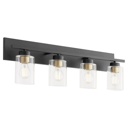 4 Light Bathroom Vanity Light, Matte Black