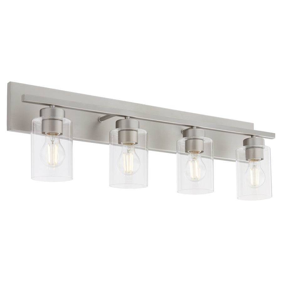 4 Light Bathroom Vanity Light, Satin Nickel