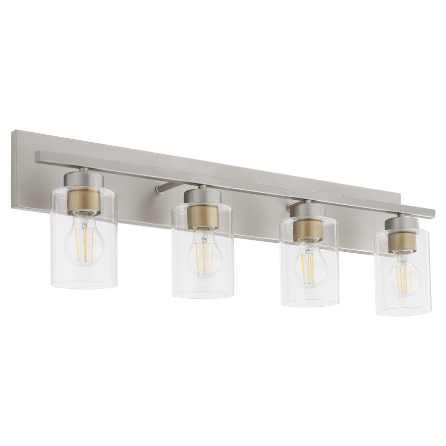 4 Light Bathroom Vanity Light, Satin Nickel
