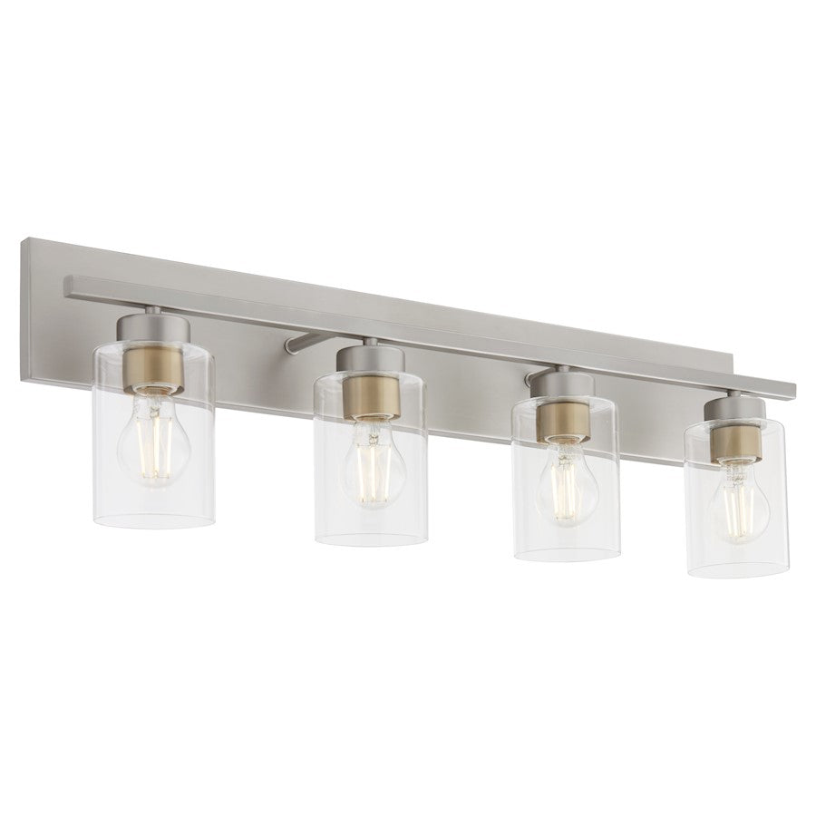 4 Light Bathroom Vanity Light, Satin Nickel