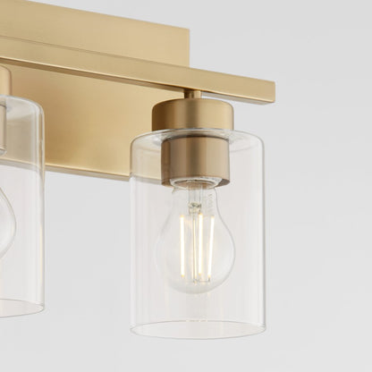 4 Light Bathroom Vanity Light, Aged Brass