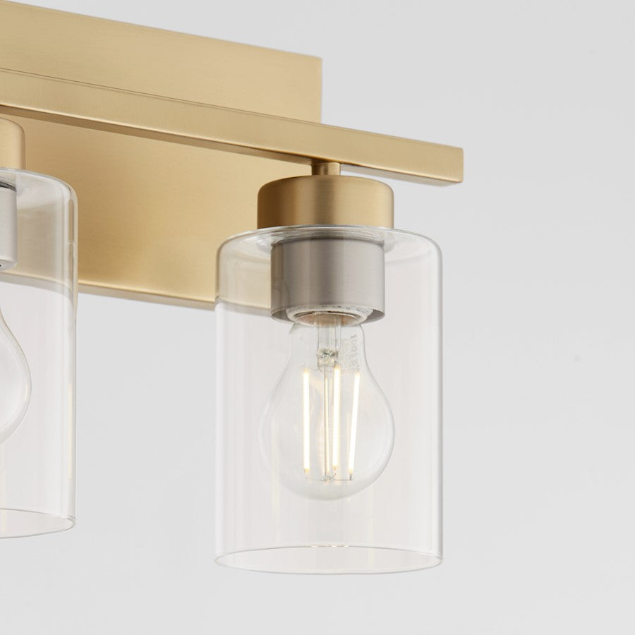 4 Light Bathroom Vanity Light, Aged Brass