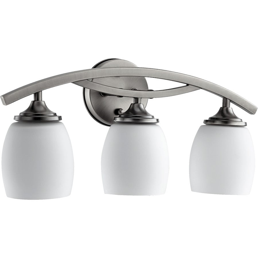 Quorum 3 Light Vanity Light, Antique Silver