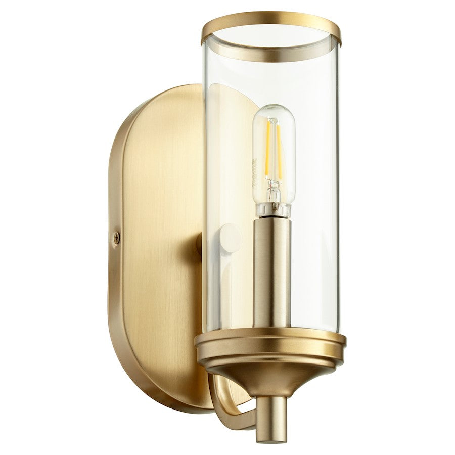 Quorum Collins 1 Light Wall Mount, Aged Brass