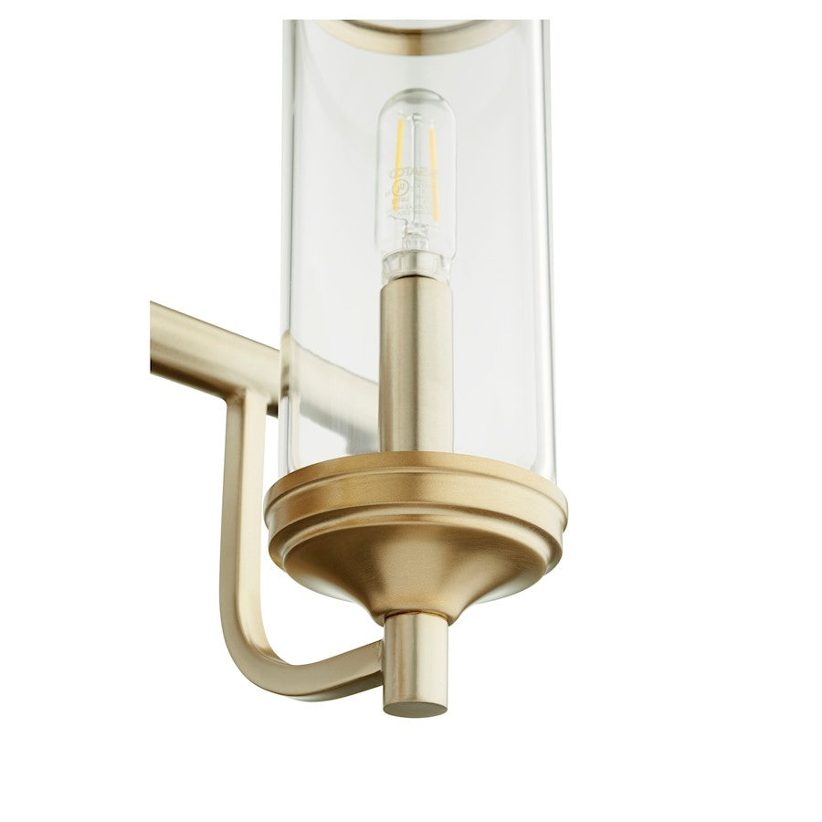 Quorum Collins 3 Light Vanity, Aged Brass