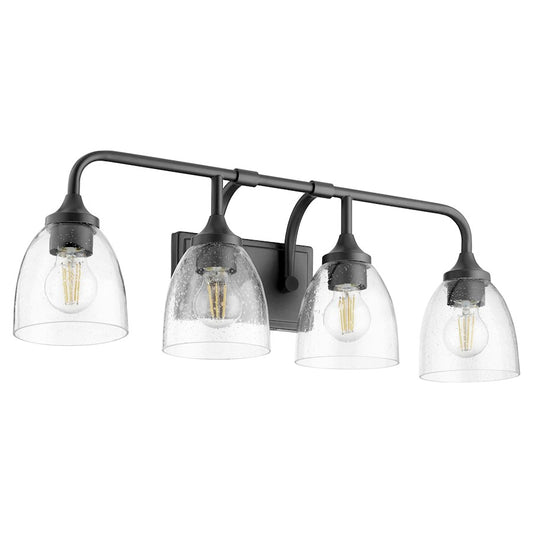 4 Light Bathroom Vanity Light, Matte Black