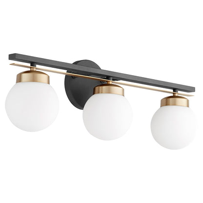3 Light Bathroom Vanity Light, Noir
