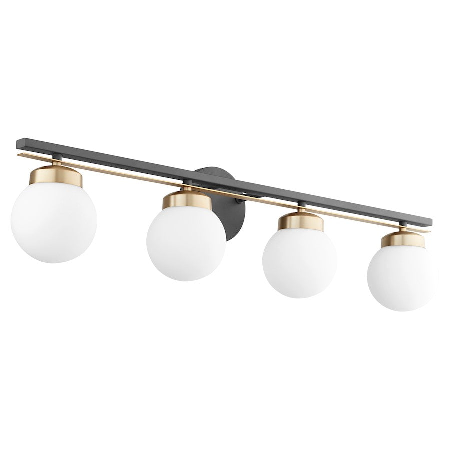 4 Light Bathroom Vanity Light, Noir