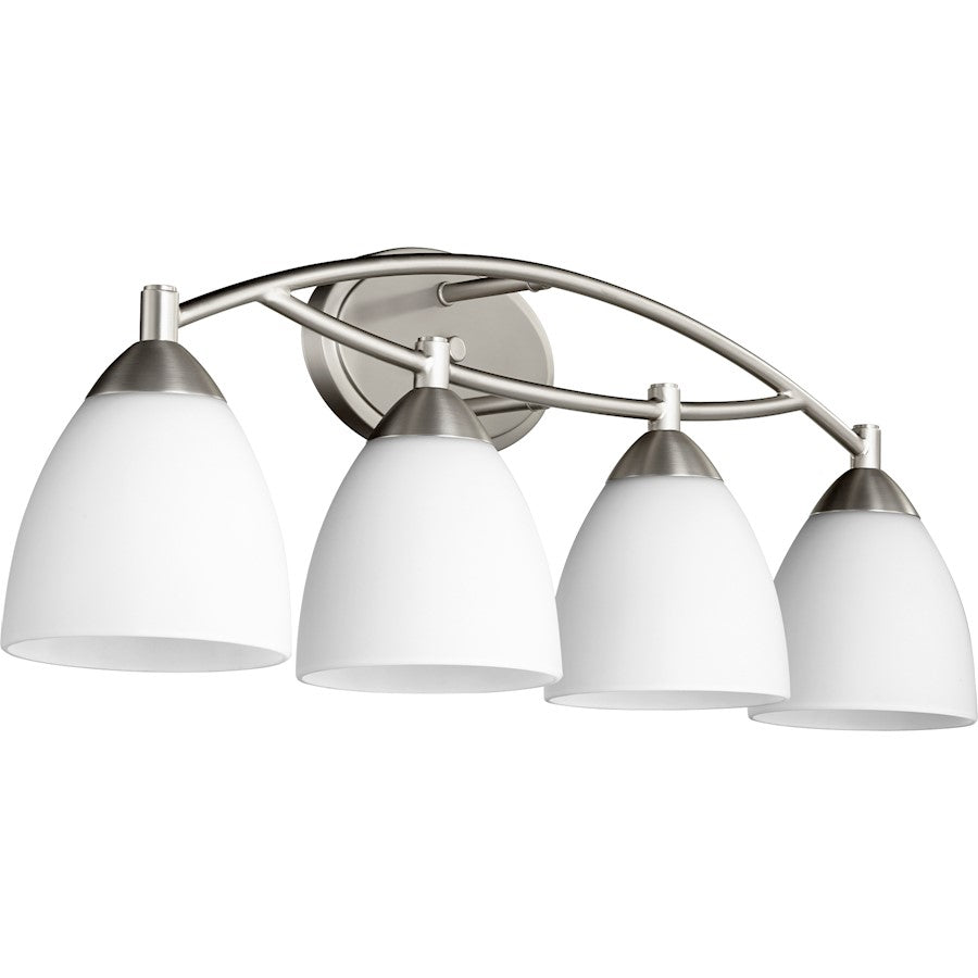 Quorum Barkley 4 Light Vanity, Satin Nickel