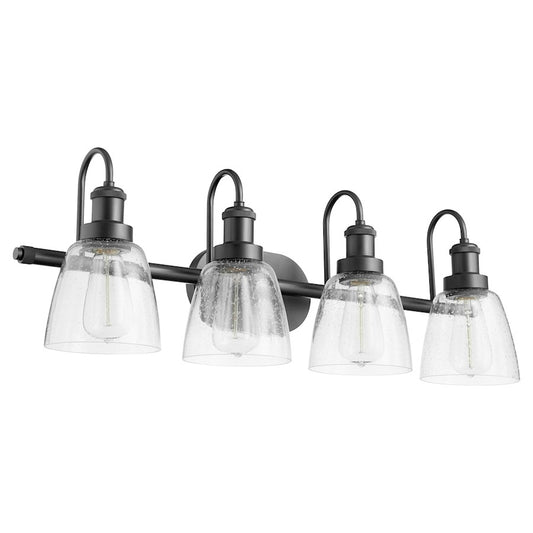 4 Light Bathroom Vanity Light, Matte Black
