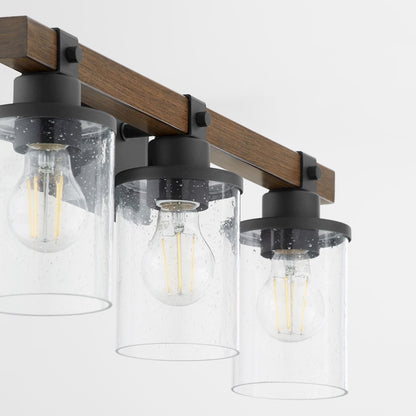 3 Light Bathroom Vanity Light, Black Walnut
