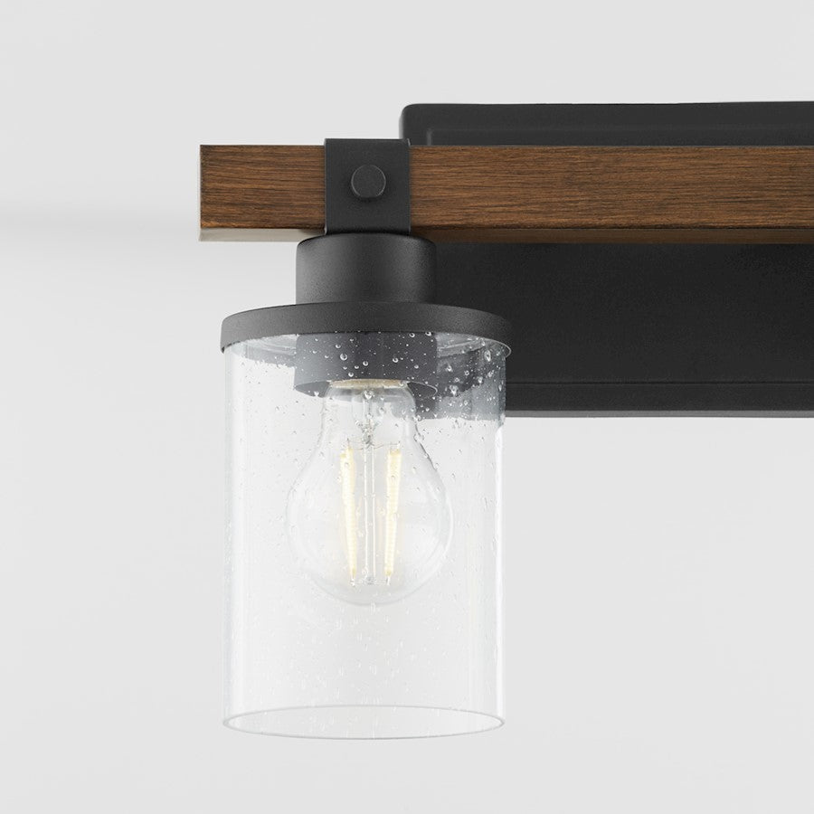 3 Light Bathroom Vanity Light, Black Walnut