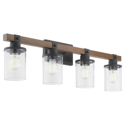 4 Light Bathroom Vanity Light, Textured Black Walnut