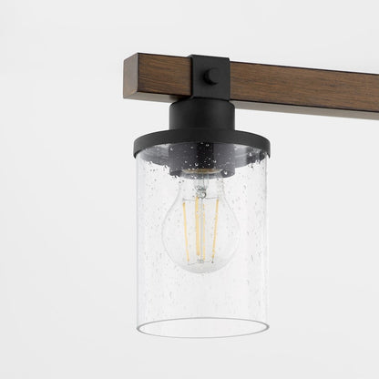 4 Light Bathroom Vanity Light, Textured Black Walnut