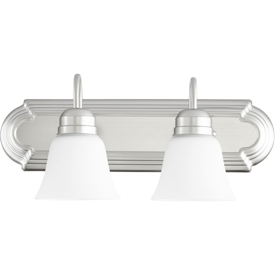 Quorum 2 Light 18' Vanity, Nickel/Opal