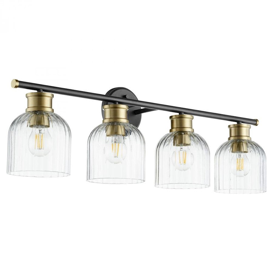 4 Light Bathroom Vanity Light, Noir