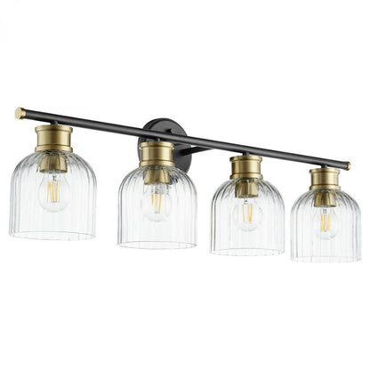 4 Light Bathroom Vanity Light, Noir