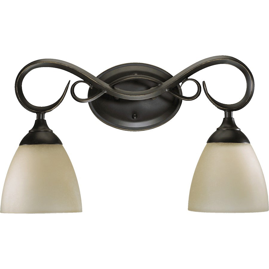 Quorum Powell 2 Light Vanity Light, Old World