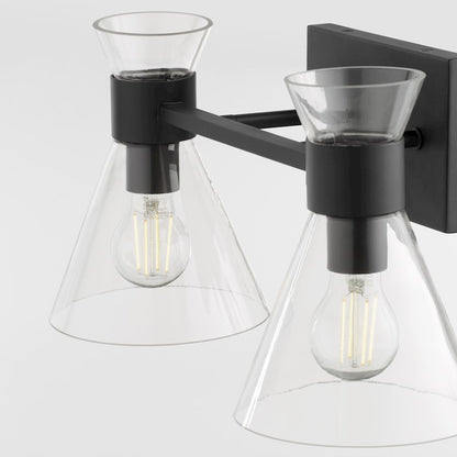 2 Light Bathroom Vanity Light, Matte Black