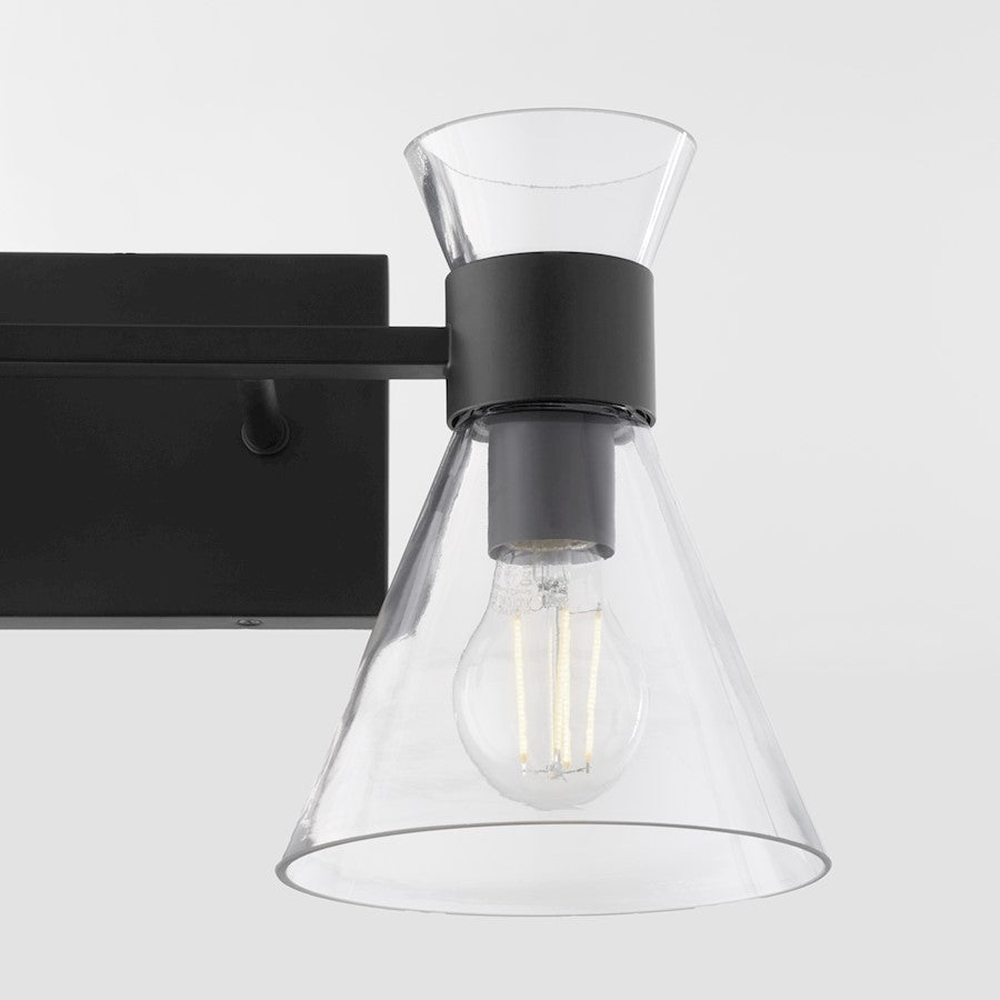 2 Light Bathroom Vanity Light, Matte Black