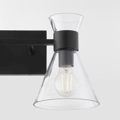2 Light Bathroom Vanity Light, Matte Black