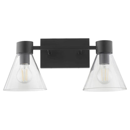 2 Light Bathroom Vanity Light, Matte Black